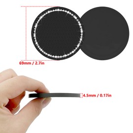 Bling Crystal Car Cup Holder Coaster Engine Start Stop Button Cover Compatible with Mini Cooper R55 F55 F56 F57 F60 R56 R60 R61 Shiny Diamond Car Logo Emblem Sticker Interior Accessories Set