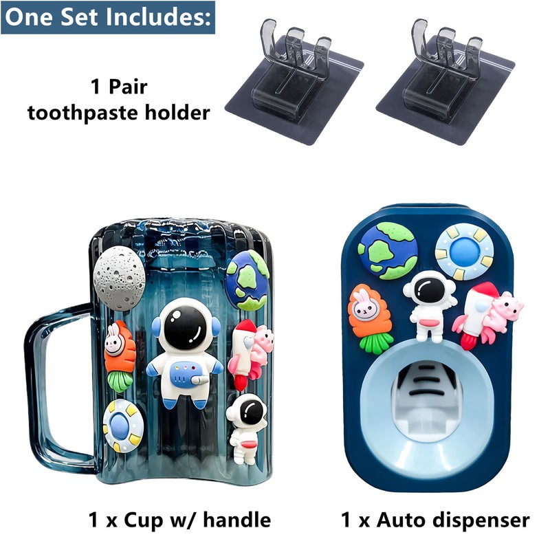 Automatic Toothpaste Dispenser & Toothpaste Holders and Wall Mounted Cup