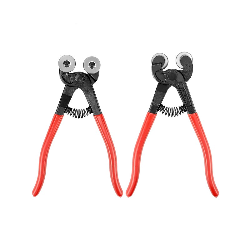 QWORK Heavy Duty Glass Tile Nippers - 8 Inch Wheeled