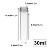 5 Pcs 30ml Plastic Test Tubes with Lid, Clear Test