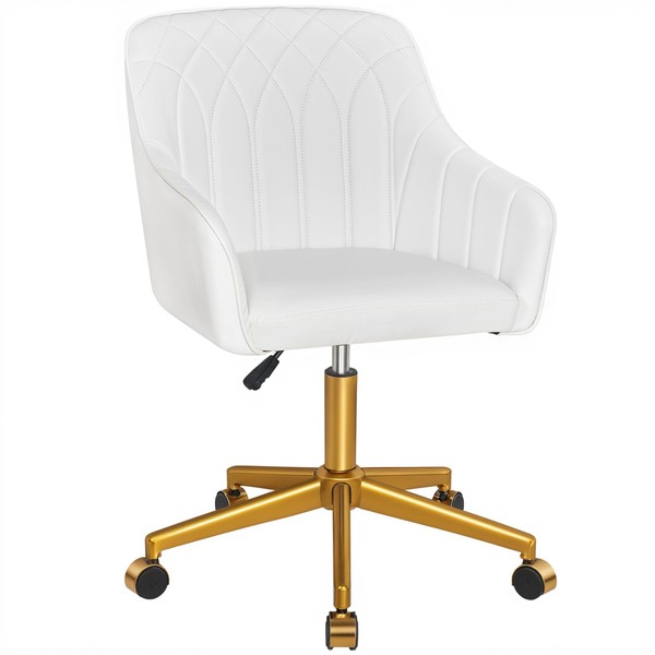 VECELO Modern PU Swivel Home Office Desk Chair with Back