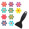 Non-Slip Bathtub Stickers, Floral Design, 10-Pack with Application Scraper (10)