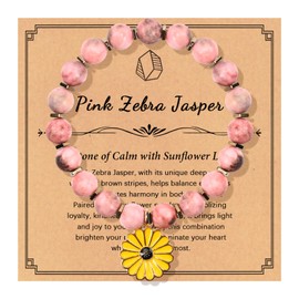 Nexievio Sunflower Bracelet, Sunflower Gifts for Women, Natural Stone Bracelets with Daisy Charm, Inspirational Jewelry Gift for Women Friends Sister Niece Granddaughter Adults