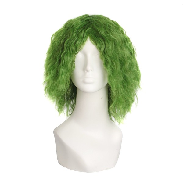 MapofBeauty Fahion Cosplay Costume Curly Synthetic Wig (Mixed Green)