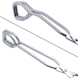 HINMAY Scissor Style Tongs 10-Inch and 11-Inch Set Stainless Steel Wire Tongs, Set of 2