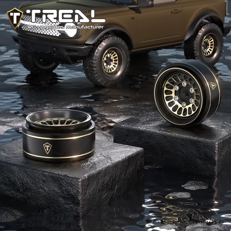 TREAL 1.0 Brass Beadlock Wheels Crawler Wheel Rims (4P) Hubs