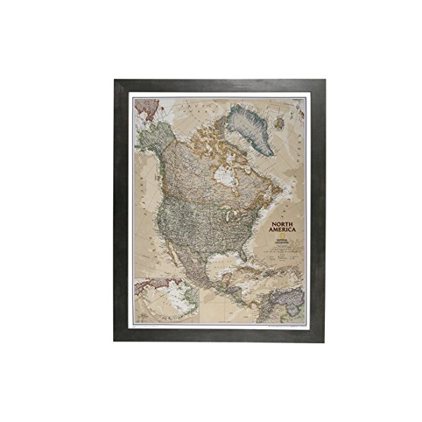 Push Pin Travel Maps Executive North America with Rustic Black