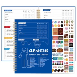 Cleaning Schedule and Checklist, Undated Daily and Weekly Household Cleaning Checklist Planner, Organize Your Home to Keep Neat and Stress-Free
