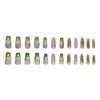 Coffin Press on Nails Medium Square Fake Nails Green French