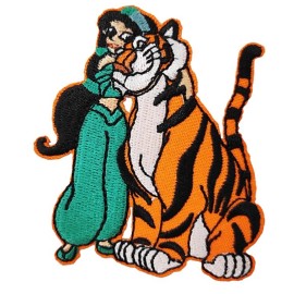 Jasmine Princess Jasmine And Tigger Embroidered 3" Tall Iron on Patch