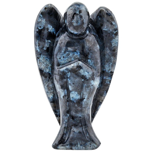 mookaitedecor Labradorite Crystal Pocket Guardian Angel Figurine Carved Gemstone Healing Statue 3 inch