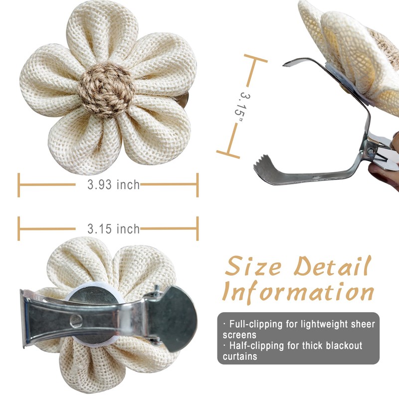 Curtain Tie Backs for Curtain Drapes, Boho Decor Holdback Clamp