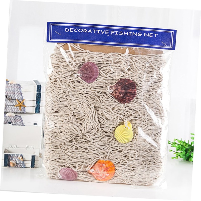 OSALADI Mediterranean Style Fishing Net Wall Hanging Decor Decorative Net