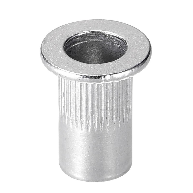 uxcell #8-32 Rivet Nuts Aluminium Alloy Knurled Flat Head Threaded