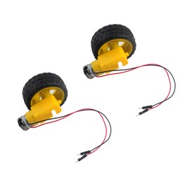Geekstory 2 Sets DC Gearbox Motor TT Motor 200RPM Tire Wheel DC 3-6V for Arduino Smart Car 1:48 Male Connector, for Arduino Micro:bit