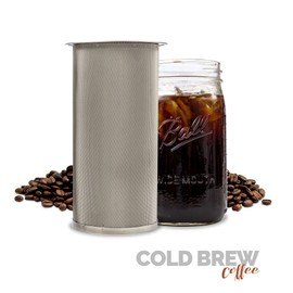 The TUBE Cold Brew Coffee Maker | Cold Brew Coffee Filter for Wide Mouth Mason Jar | Stainless Steel Cold Brew Filter by Altura(The TUBE (32oz/1qt))