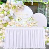 White Table Skirts for Rectangle Tables 6ft Fitted Polyester Table