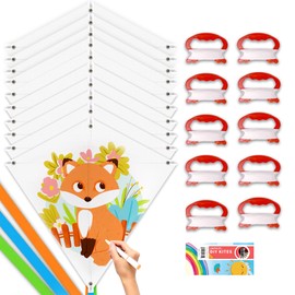 Mint's Colorful Life DIY Kites for Kids Kite Making Kit Bulk, Decorating Coloring Kite Party Pack,White Diamond Kite Kits (2 Pack Ready to Color-Castle House)