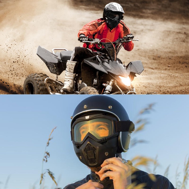 Mask with Detachable Goggles for Riding and Cutting, Anti-Ultraviolet Radiation,