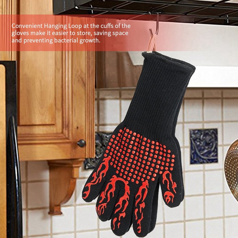 1472℉/800℃ Extreme Heat Resistant BBQ Gloves Anti slip Kitchen Oven