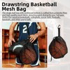 DLBEEM 4 Pcs Single Basketball Bag Mesh Drawstring Volleyball Socce