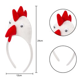 HOYOEY 3pcs Chicken Costume Set Rooster Headband Bowtie Tail Easter Dress up Costume Party Favors for Adults Kids