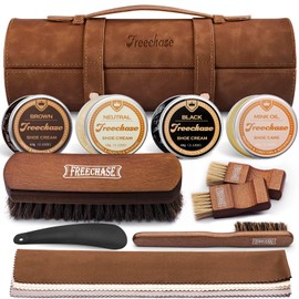 Leather Shoe Polish Kit For Men - 13 PC Shoe Shine Kit, Leather Boot Care, Shoe Care Kit As Birthday Anniversary Gift For Cool Men Women Him Her Friend Parent Husband