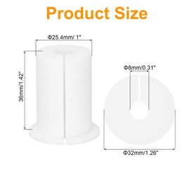 uxcell 2Pcs Wall Grommets for Cables 1 Inch Silicone Cable Wall Bushing Feed Through Cable Routing Kit Accessories Wall Cable Pass Through for Ethernet with 8mm Hole, White