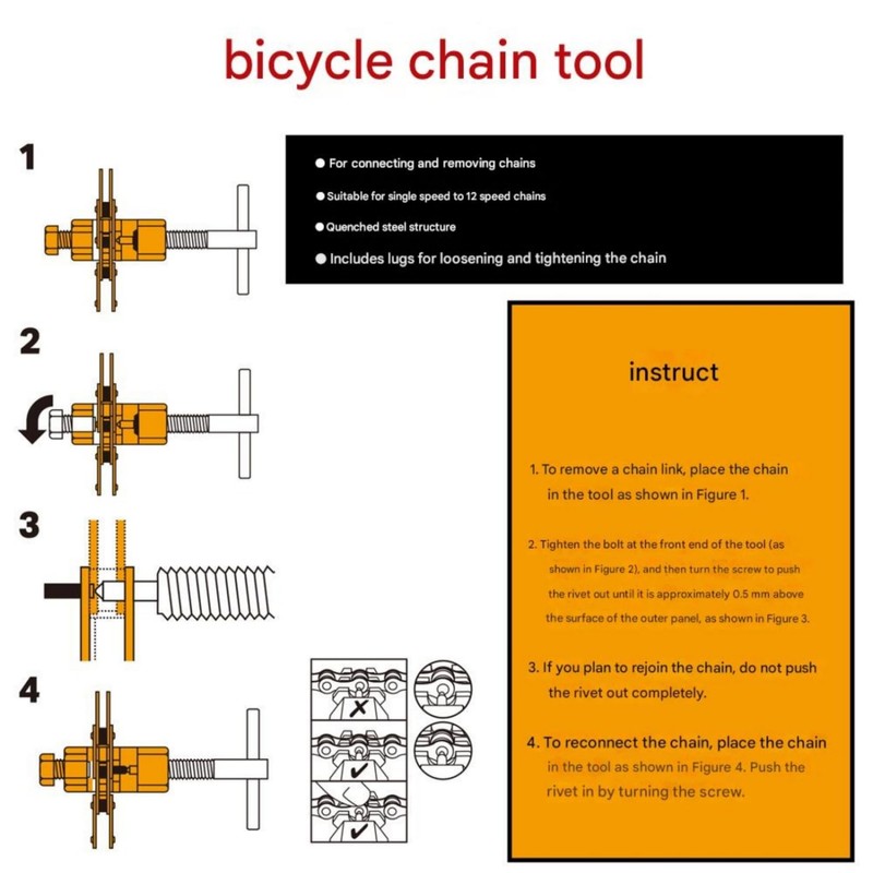 Bike Chain Breaker Tool Set, Bike Breaker Main Chain Pliers