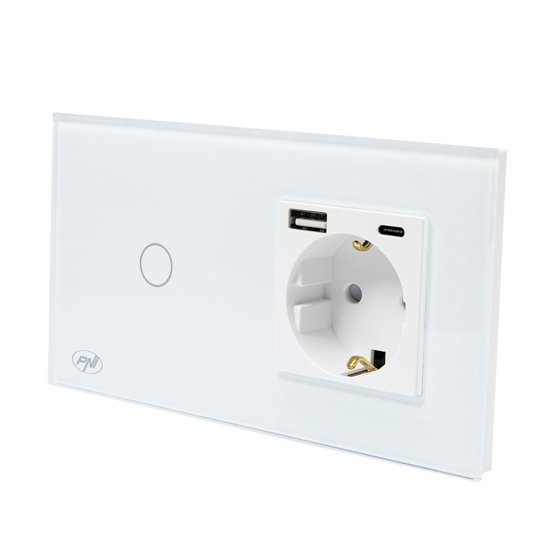 PNI SH115W Single Glass Switch with Touch Function Combined with
