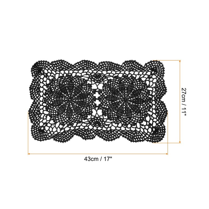 sourcing map 17x11 Inch Handmade Crochet Doilies, Polyester Cotton Table