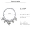 Zolure 16G Septum Piercing 8 mm Horseshoe Piercing Nose Piercing