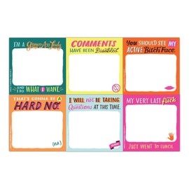Em & Friends Grown-Ass Lady Sticky Note Packet, 6 Sticky Note Pads Set, 2.75 x 2.75-Inches and 40-Sheets Each