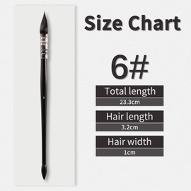 Watercolour Brush Professional Squirrel Hair Painting Brush Wooden Handle Round Tip Artist Brush Artist Mop for Acrylic Inks Gouache Tempera Craft Paints (#6)
