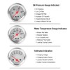Dyno Racing 2inch 52MM Triple Gauge kit Volt Meter Water