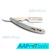 AAPROTOOLS STAINLESS STEEL PROFESSIONAL FOLDING STRAIGHT SHAVING RAZOR, SHAVETTE WITH