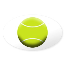 CafePress Tennis Ball Sticker Oval Car Bumper Sticker