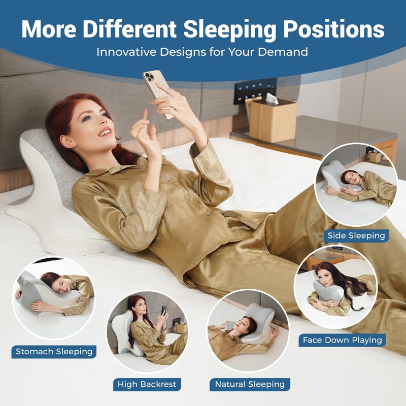 WOGAHEV Reading Pillow for Bed, Lying, Leaning and Prone, Ergonomic