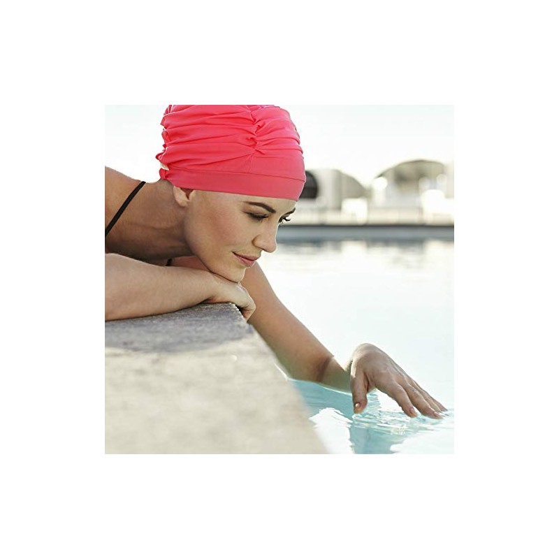 Swim cap for women with hair loss raspberry color