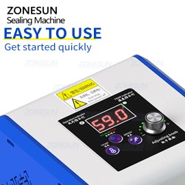 ZONESUN ZS-GLF1P Semi Automatic Small Table Top Food Plastic Bag Continuous Heat Roller Sealing Machinemax speed: 5 m/min, power: 80W, model number: ZS-GLF1P 110V Blue