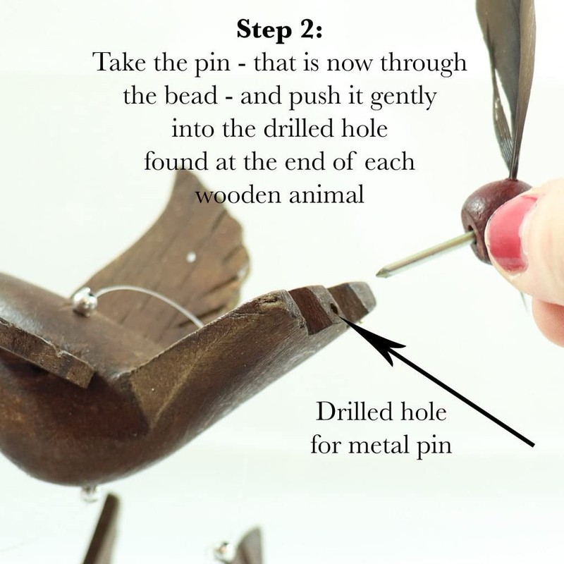 Candlestock Handmade Wooden Animal Hanging Wind Spinners - Dolphin