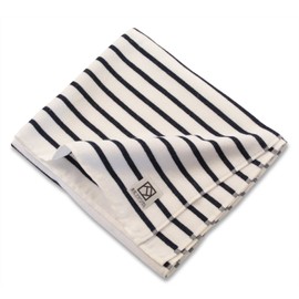 Senshu Towel, Bath Towel, Twin, Simple Style, Small, Quick Drying, Thin, Border, White, Navy, Approx. 19.7 x 39.4 inches (50 x 100 cm)