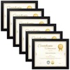 8.5x11 Certificate Document Picture Frame Set of 6, Black Diploma