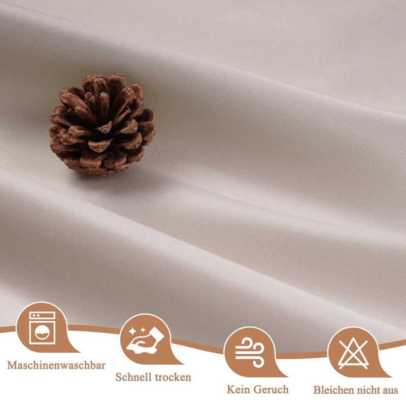 EurCross Shower Curtain 180 x 180 cm Sand Textile Fabric