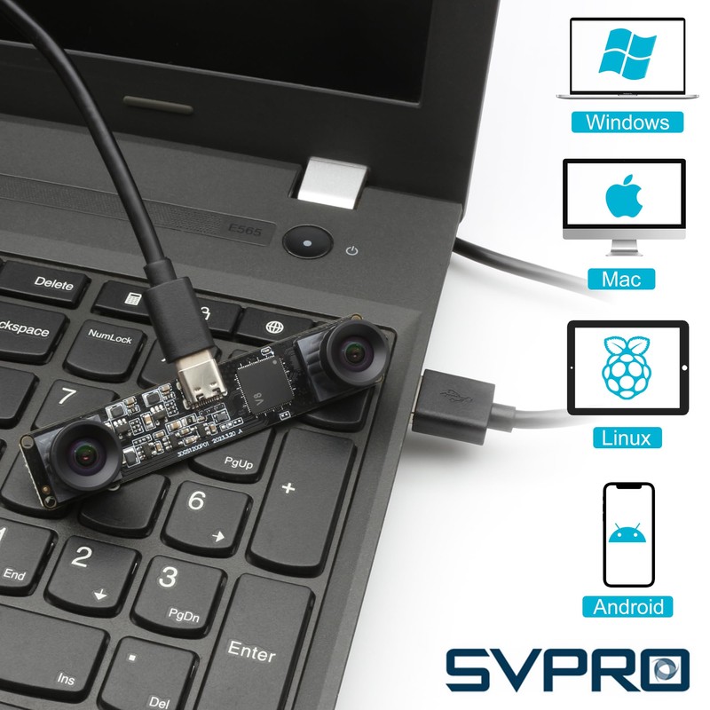 Svpro Global Shutter USB Camera with M12 Dual Lens 1200P