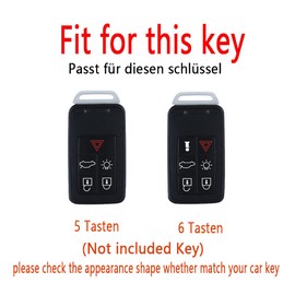 HIBEYO Car Key Case Fits Volvo Protective Key Box Key Case Leather Cover for Volvo XC60 XC70 S40 S60 V70 S60l S80l Key Case Remote Control Key Case 6 Buttons Brown