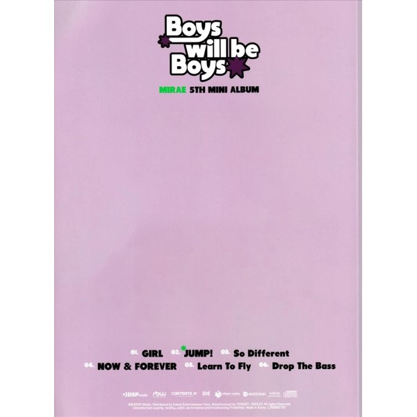 MIRAE BOYS WILL BE BOYS NEW CD