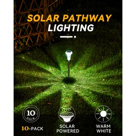 Dream Master Solar Lights Outdoor Waterproof，Solar Lights for Outside Solar Garden Lights Stainless Steel Soalr Pathway Lights for Garden, Landscape, Yard, Pathway Decor- 10 Pack (Multicolor)
