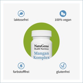 NatuGena Manganese Complex, Gluconate, Bisglycinate, Citrate, Contributes to Healthy Energy Metabolism, 120 Capsules (120 Day Pack)