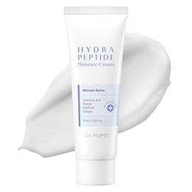 dr.pepti Hydra Peptide Moisture Cream, Crema hidratante coreana 2.53 fl oz | 6 ceramidas, 7 ácidos hialurónicos, 5 péptidos, niacinamida, escualano; hidratación clínicamente probada a 100 horas